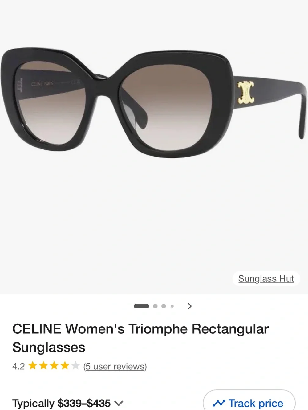 Celine Black Acetate Oversized Sunglasses with Gold Logo